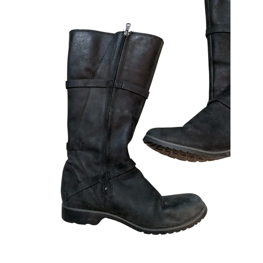 TEVA DELAVINA BLACK MID TOP WATERPROOF SUEDE‎ BOOT W'S US 9.5